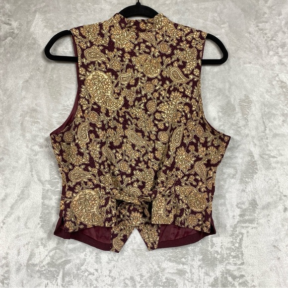 Vintage Norton McNaughton Frog Knot Floral Print Vest Size 10 Petite - Picture 4 of 8